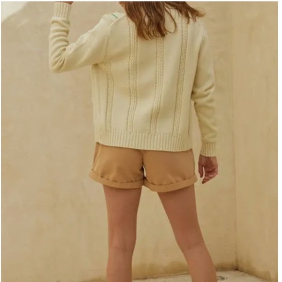 NWT By Together Wall Flower Cable Button Up Cardigan in Natural.  Size Small - Picture 2 of 7